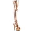 Pleaser - DELIGHT3000HWR Platform overknee Boots - Rose gold coloured Product image